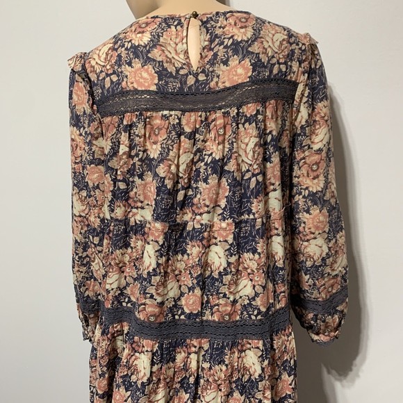 Current Elliot Maxi Dress Size 1 Women’s S Floral Long Sleeve Crochet Lace - Picture 11 of 12